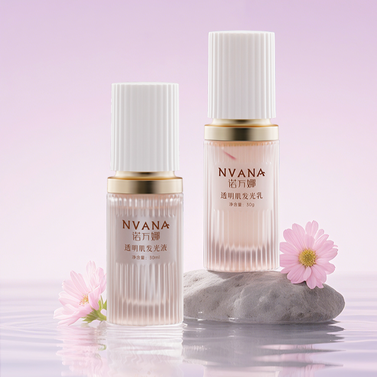 诺万娜 透明肌发光套组精华液嫩肤乳补水保湿清爽渗透滋养