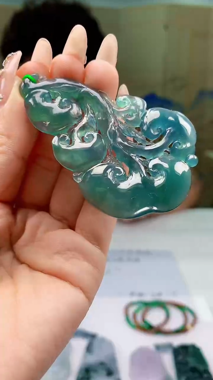 【闪购商品】定制翡翠未镶嵌4688ty-毛货挂件赠珠链149