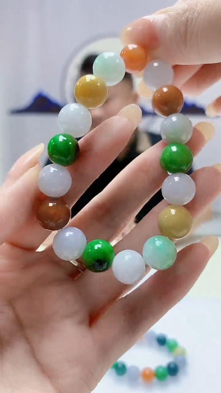 定制翡翠未镶嵌4969DD-毛货手串88