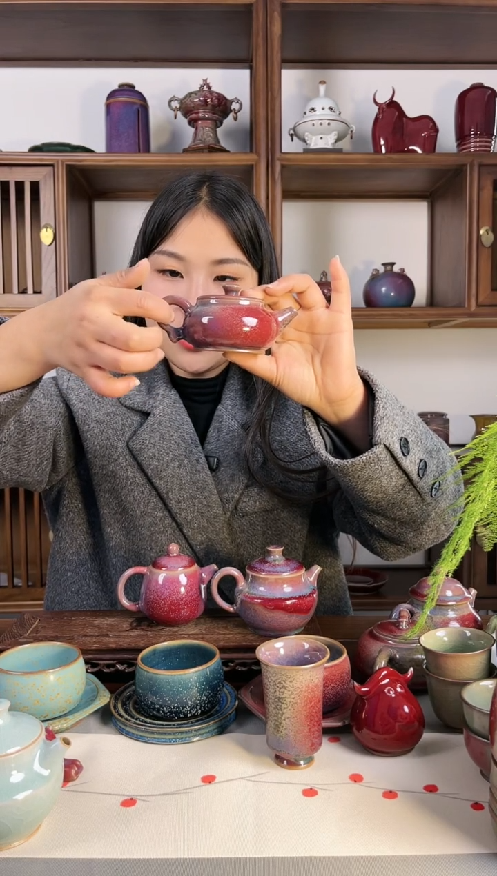 【闪购商品】瓷片钧尚源流光溢彩古钉壶