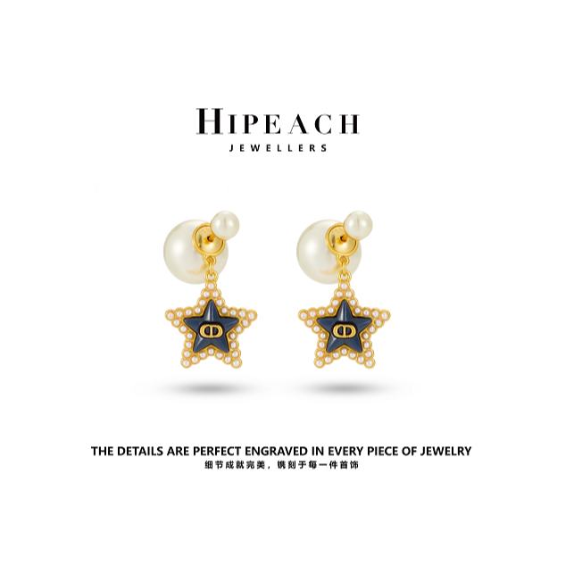 铜合金耳饰 深海蓝星星耳环 HTJF0076