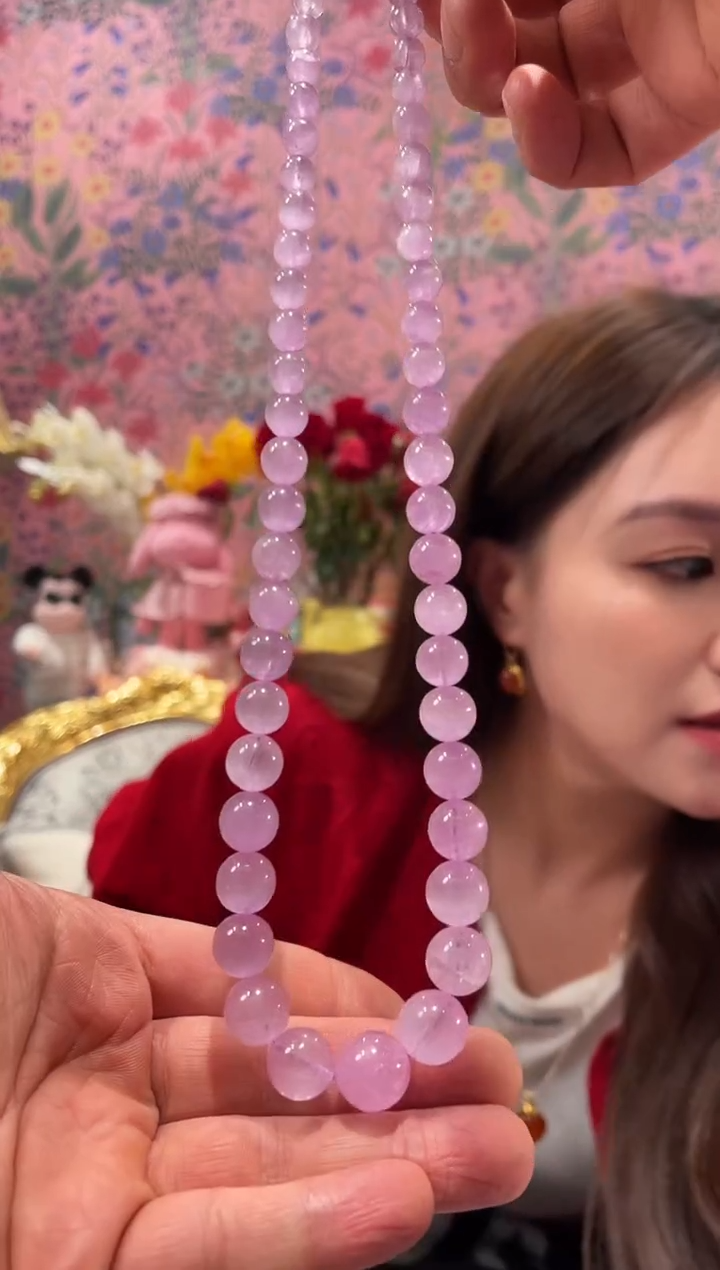 【闪购商品】锂辉石塔链银S925镶嵌紫锂辉项链