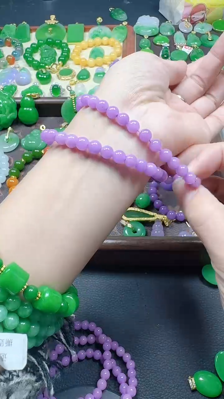 颈饰未镶嵌翡翠6mm紫单圈