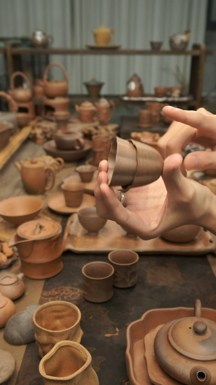 原矿料老岩泥 小花口杯30ml  两个