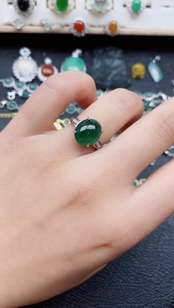 【闪购商品】翡翠戒指银S925镶嵌1111