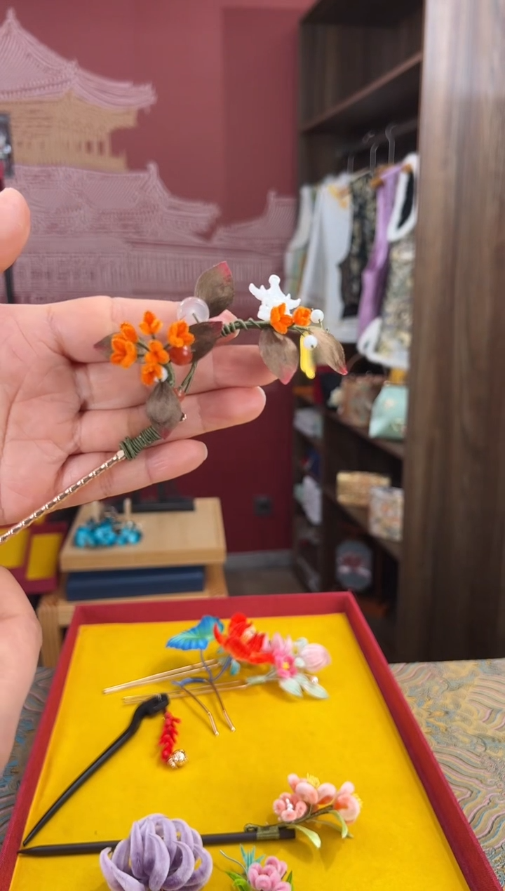 【闪购商品】刺绣非遗绒花（发饰）