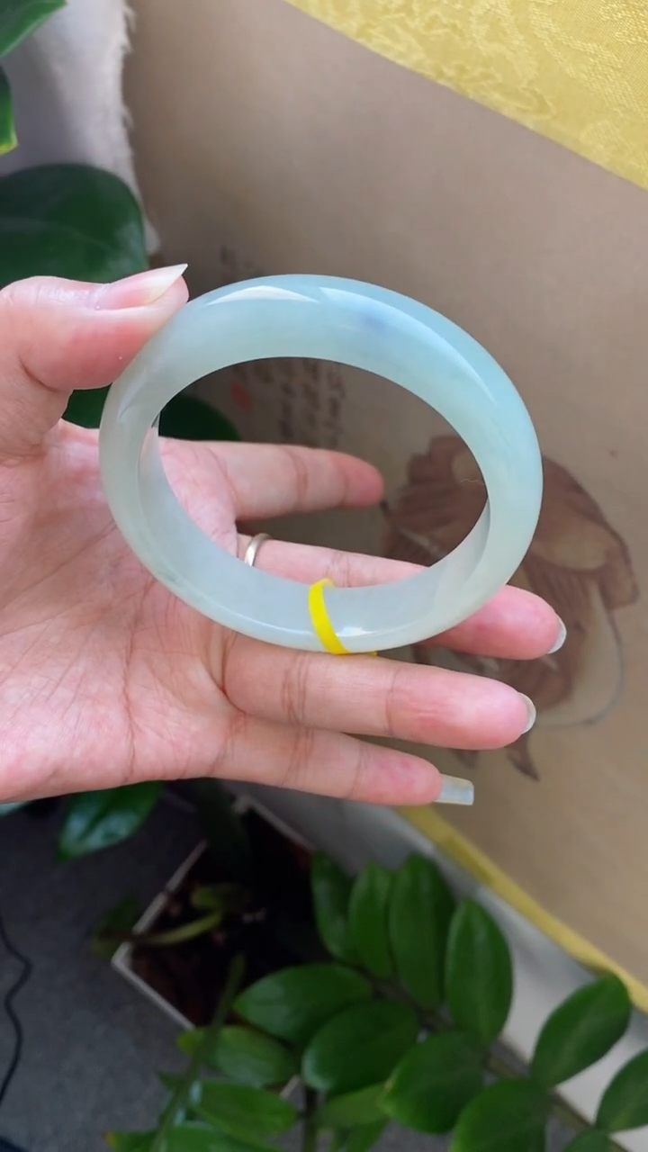 【闪购商品】翡翠手镯未镶嵌（宽版冰晴绿）26号