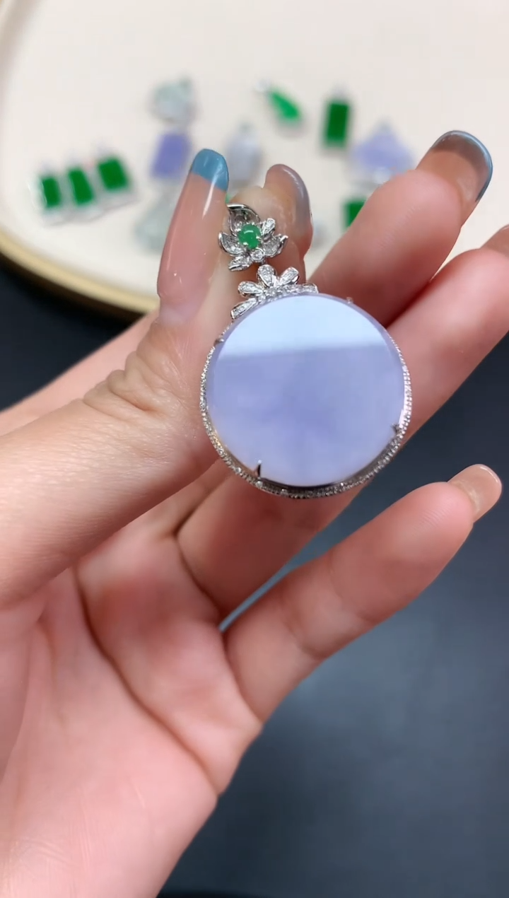 【闪购商品】翡翠吊坠(不含链)18K金镶嵌吊坠A182|5980