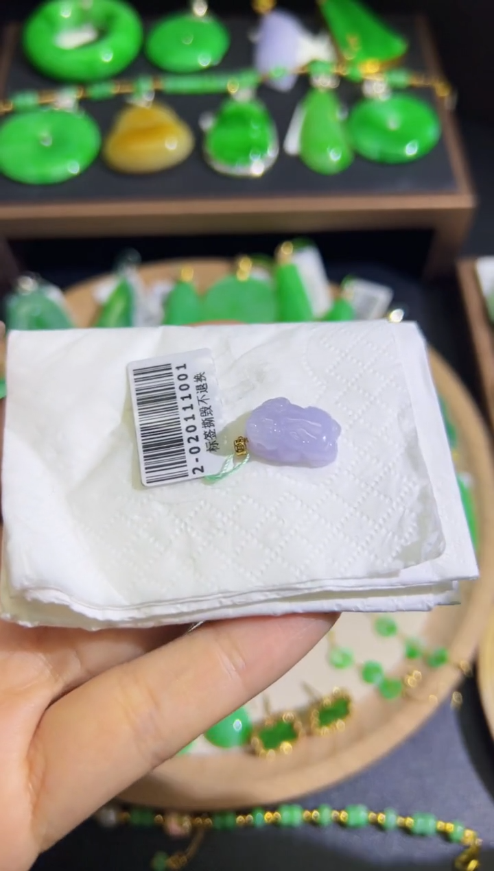 【闪购商品】翡翠颈饰18K金镶嵌Q缅料A货翡翠/支持复检/一件