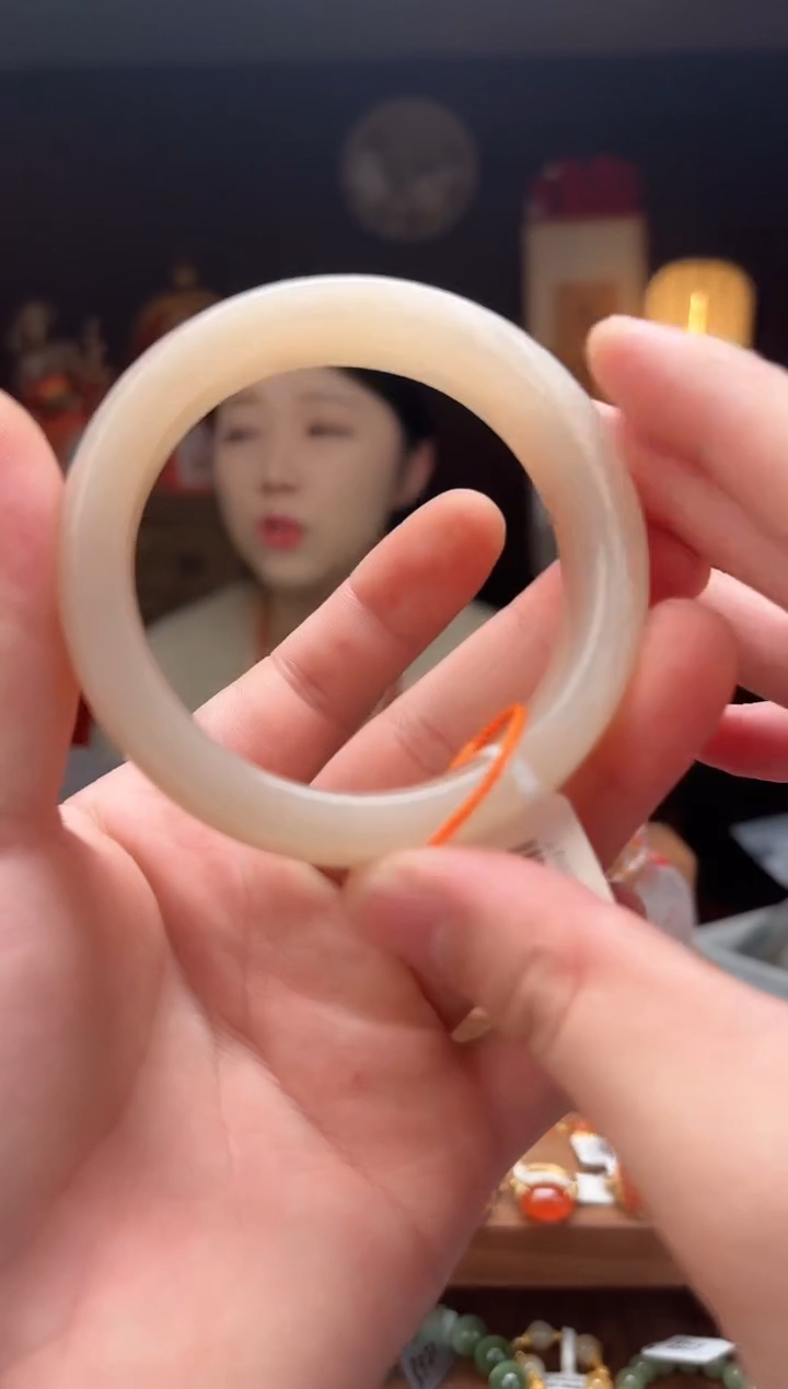 【闪购商品】和田玉uu17藕粉手镯56.5mm未镶嵌-