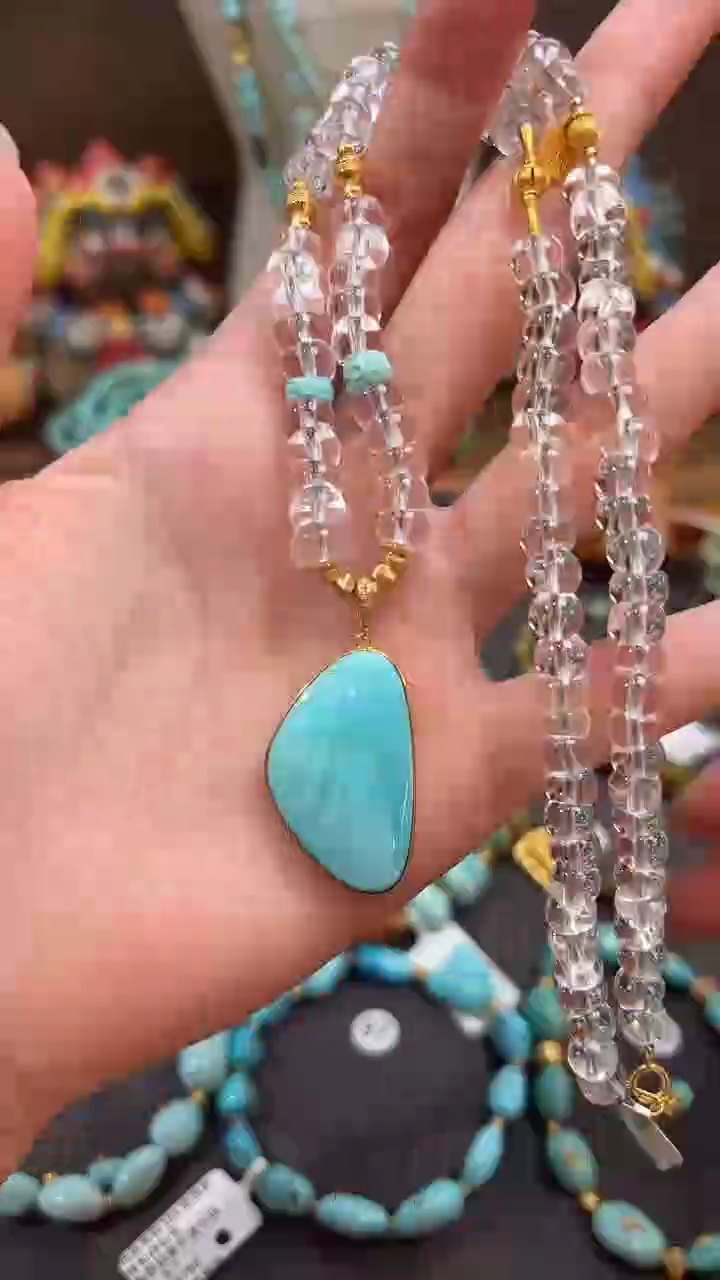 18K金镶嵌颈饰水晶白水晶项链