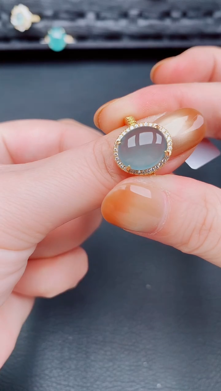 【闪购商品】翡翠戒指银S925镶嵌天然a货翡翠241