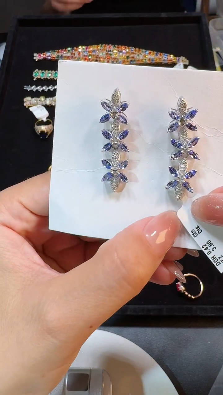 【闪购商品】定制坦桑石耳饰未镶嵌耳饰