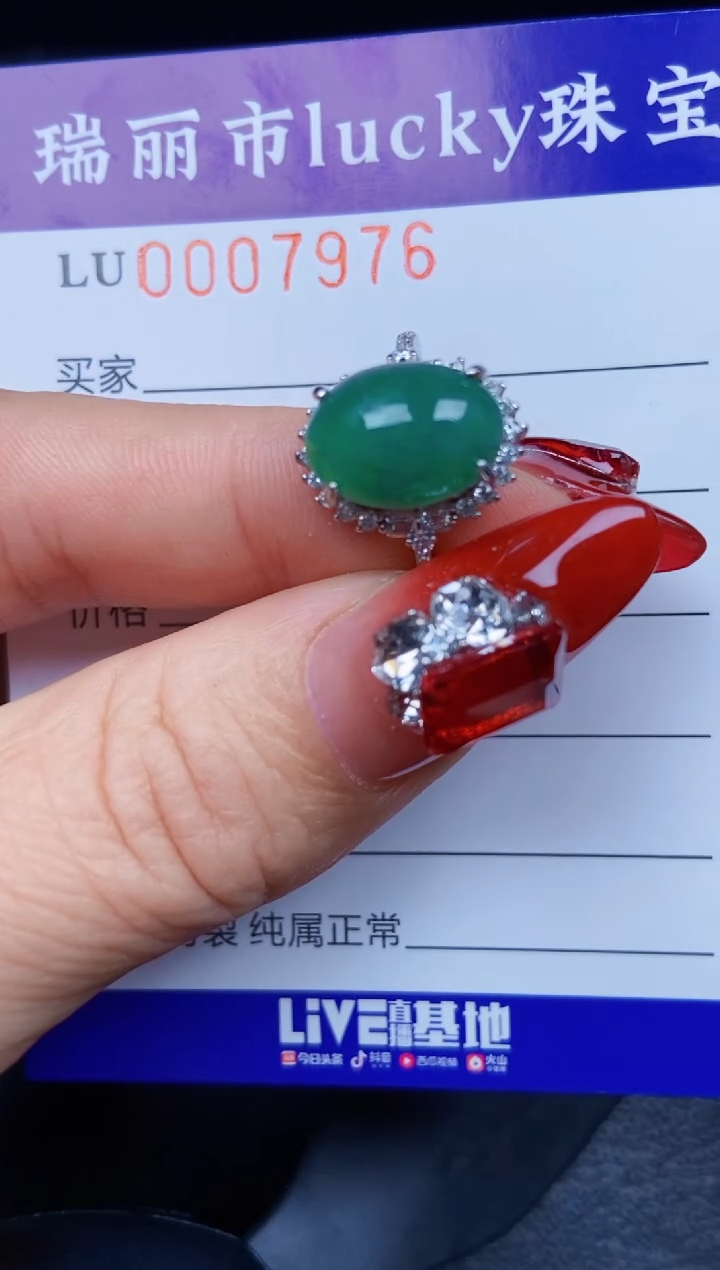 【闪购商品】翡翠颈饰银S925镶嵌7976