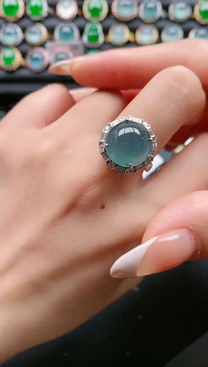 【闪购商品】翡翠戒指银S925镶嵌1111111