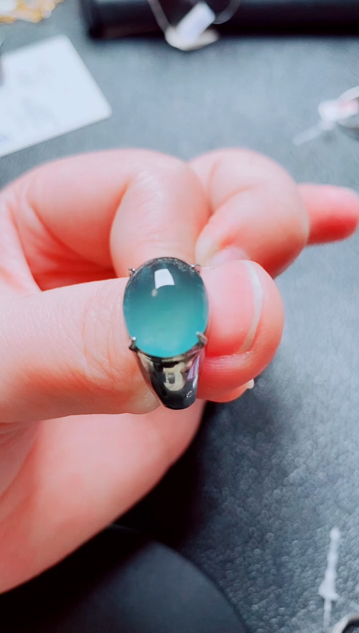 银S925镶嵌戒指翡翠111