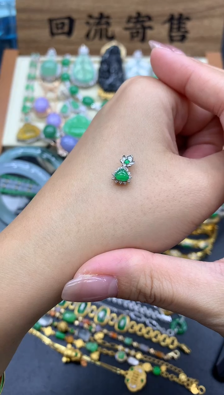 【闪购商品】翡翠颈饰18K金镶嵌73-中国好珍宝1