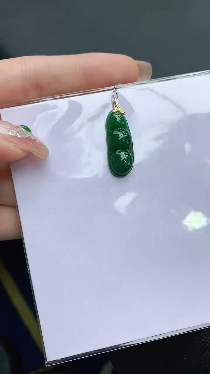 【闪购商品】翡翠颈饰18K金镶嵌赠礼盒证书 珍珍