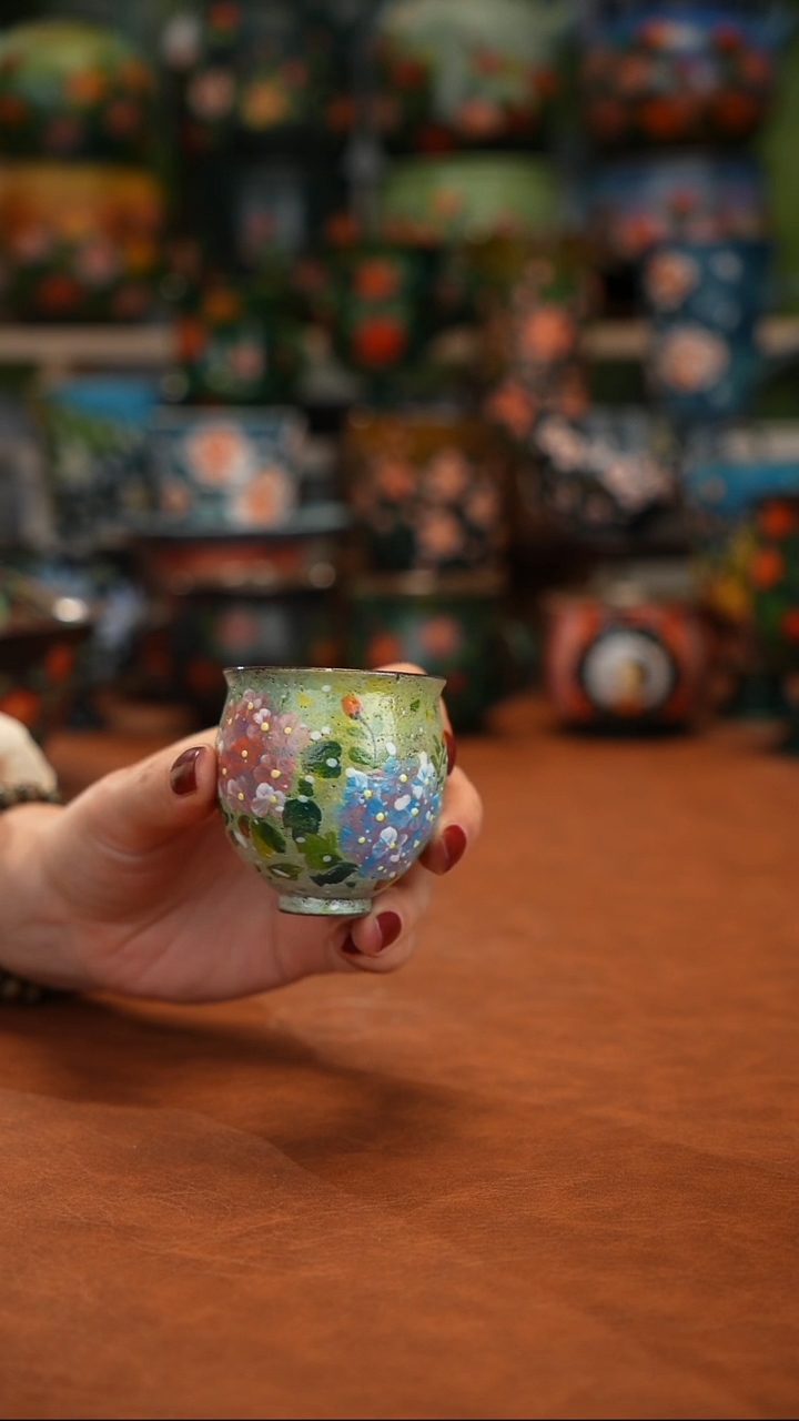 紫砂油画釉下彩手绘