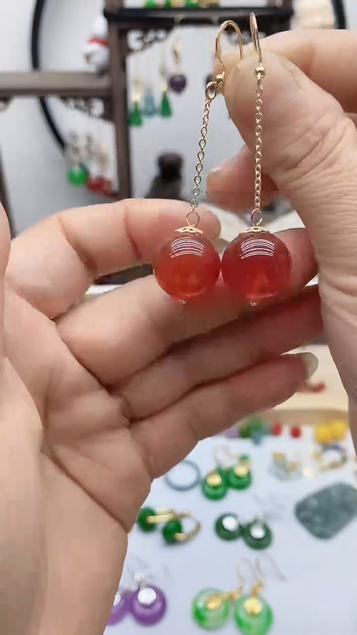 未镶嵌南红玛瑙耳饰149