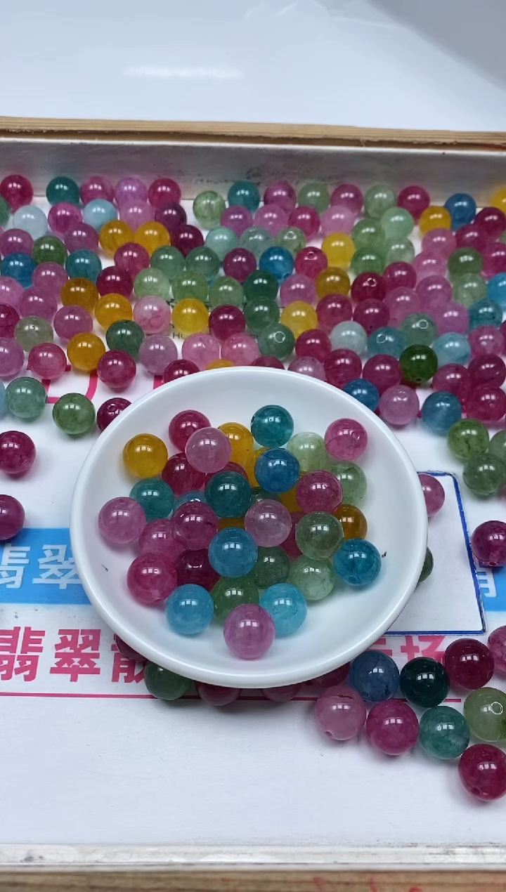 散珠未镶嵌碧玺C828 精 彩虹碧玺12mm6颗12元