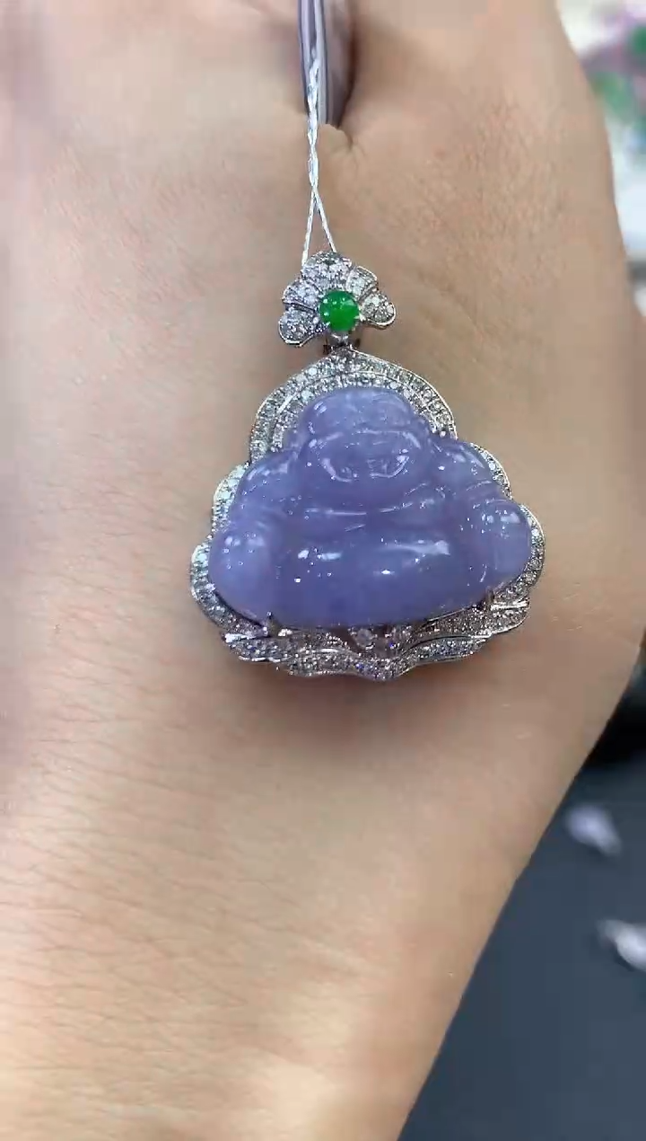 【闪购商品】翡翠吊坠(不含链)18K金镶嵌q51 有色差