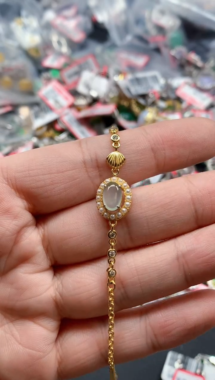 银S925镶嵌戒指翡翠天然A货缅甸翡翠