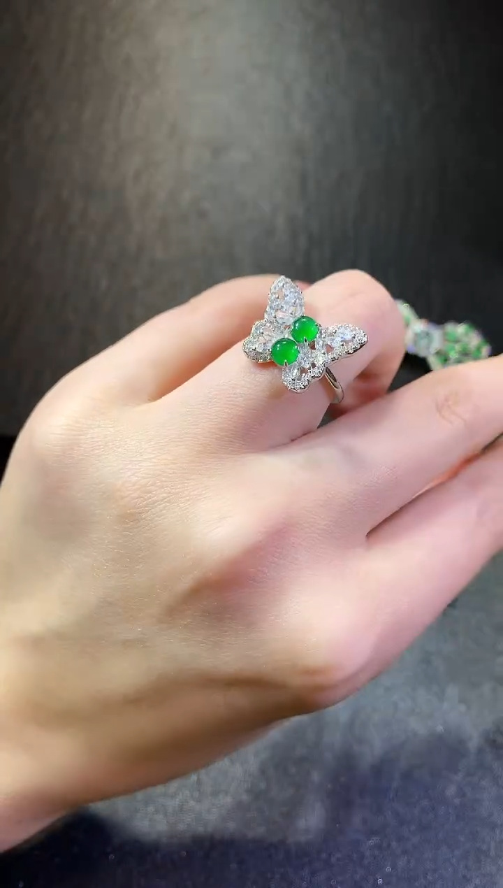 【闪购商品】翡翠戒指银S925镶嵌240戒指（多样性发货一件