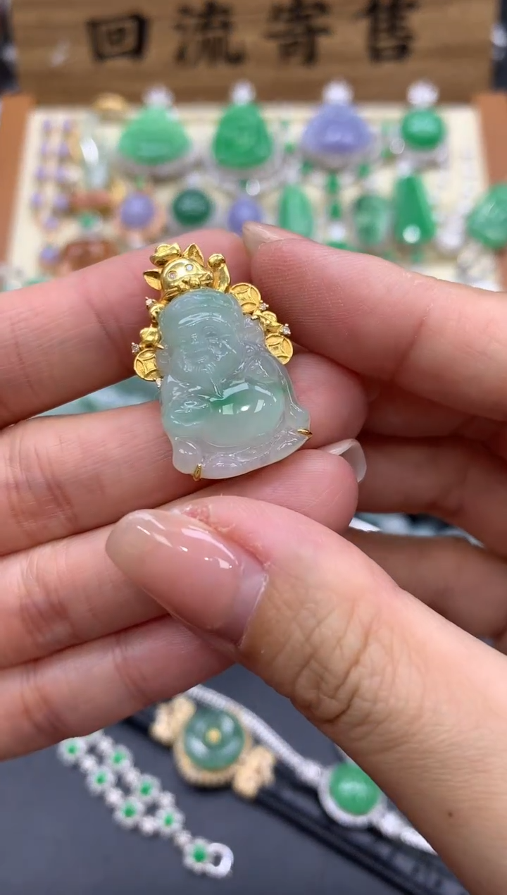 【闪购商品】翡翠颈饰18K金镶嵌160-中国好珍宝