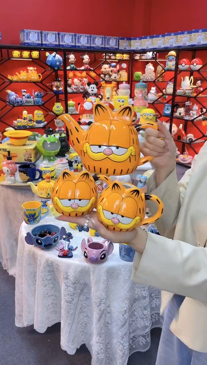 【闪购商品】.@@加菲猫陶瓷一壶二杯