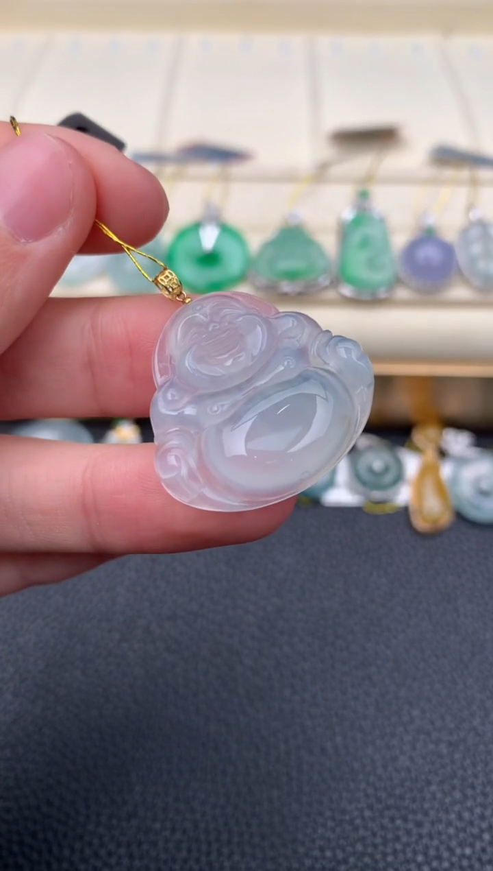 【闪购商品】翡翠颈饰18K金镶嵌Q386      