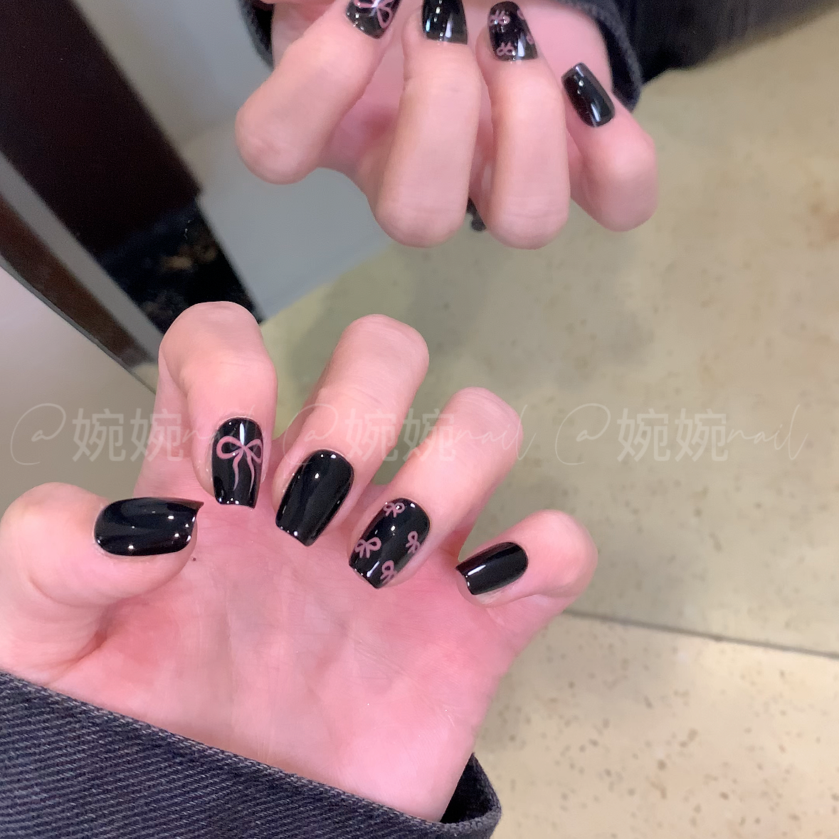 【玛丽珍】纯手工手绘百搭黑色系设计穿戴甲