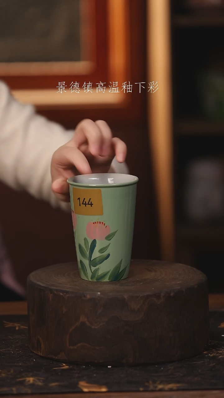 陶瓷景德镇高温釉下手绘陶瓷@L144@