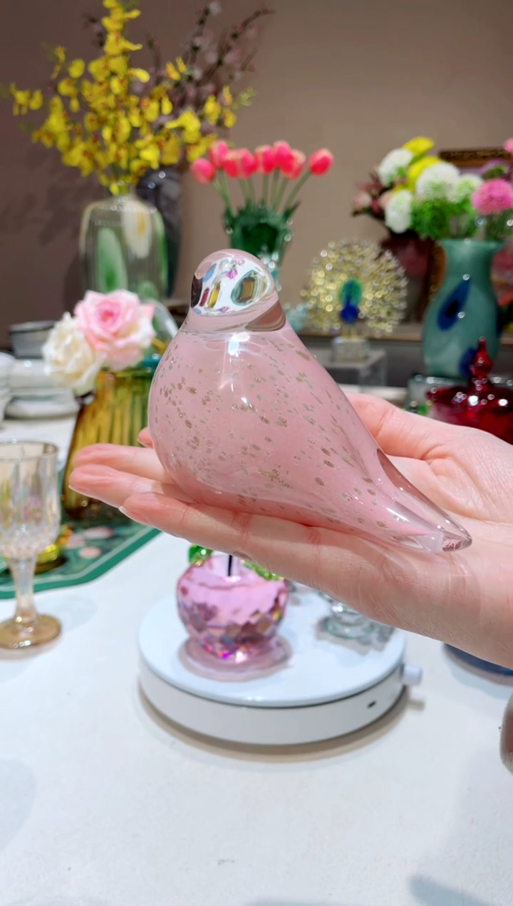 【闪购商品】琉璃手工艺品 粉色 小鸟