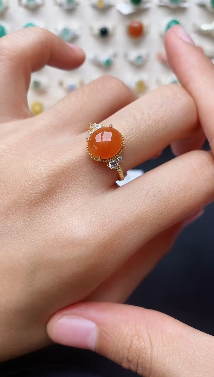 【闪购商品】翡翠戒指银S925镶嵌缅甸翡翠