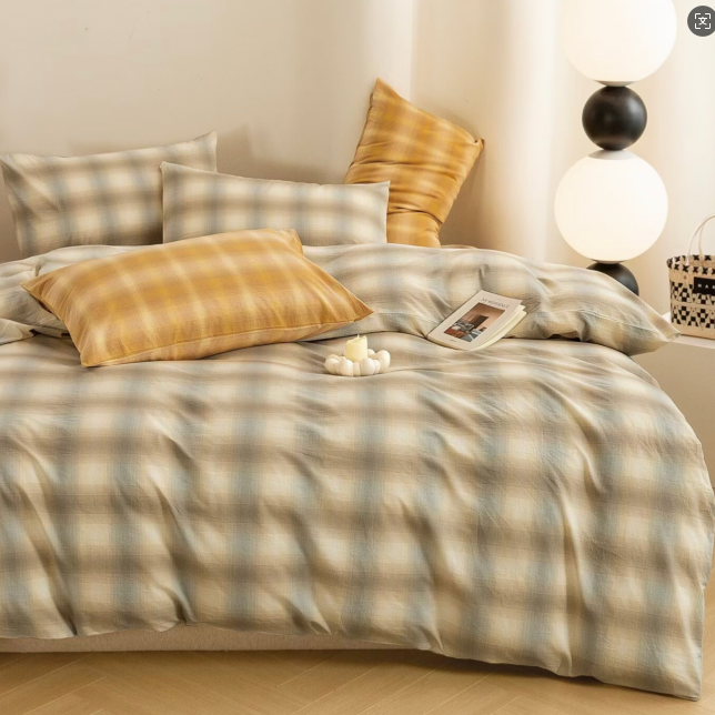 【被套61-86（默认AA面）】全棉水洗棉系列全棉色织简约格子