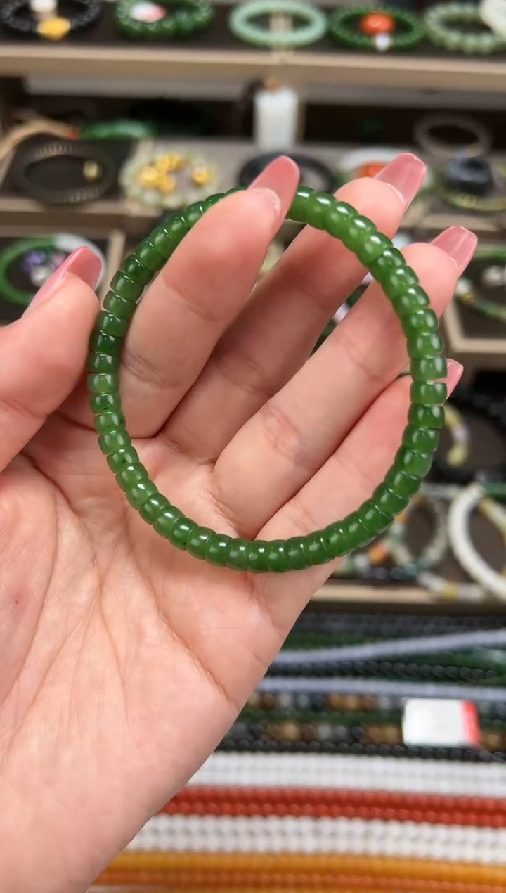 【闪购商品】和田玉手串未镶嵌碧玉卡6mm