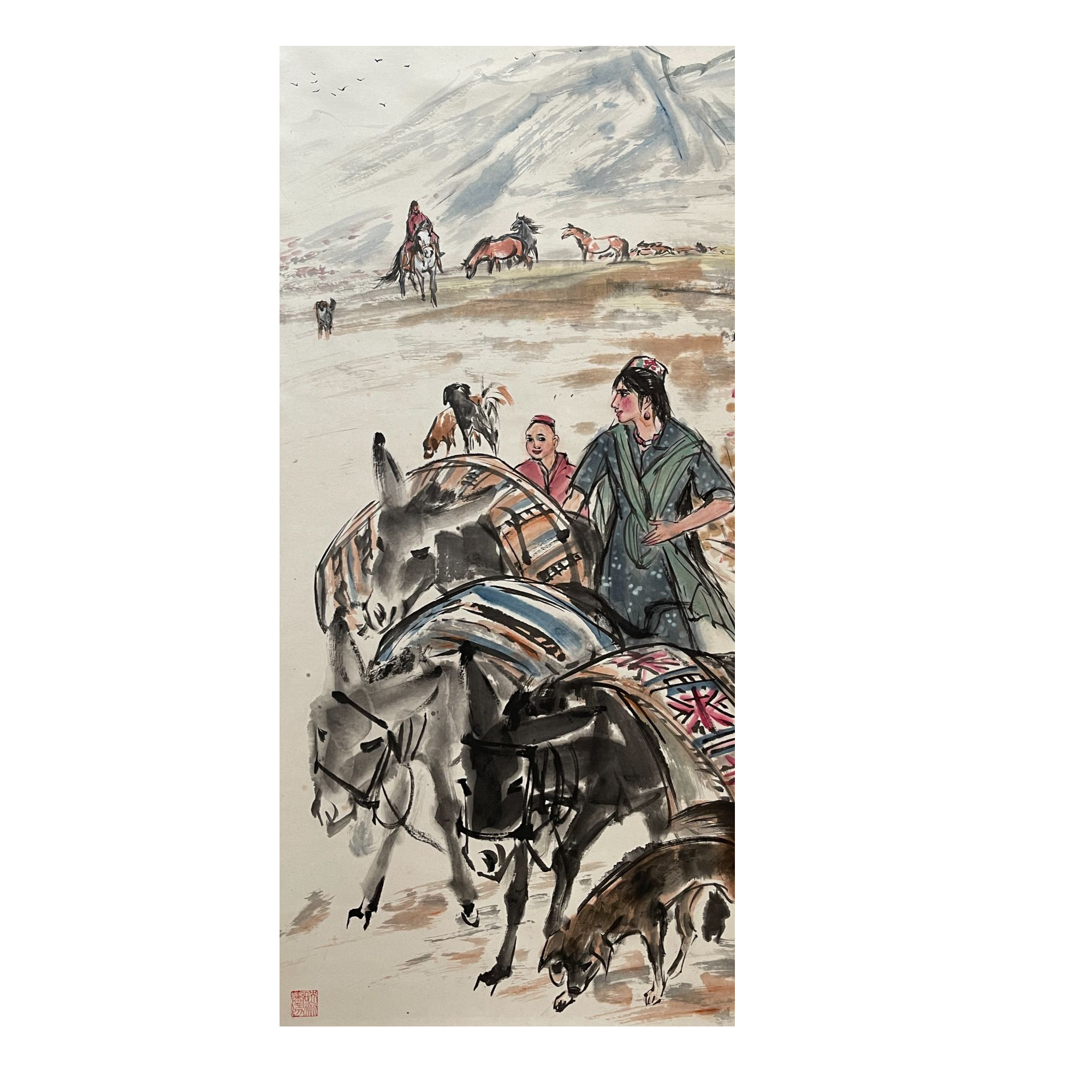 LOT.027 映斋 人物 纸本设色立轴 97*48cm 341