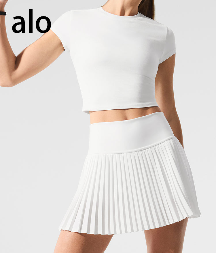 alo 春夏外穿显瘦拨款半身裙高腰打底夏装百褶风琴裙短裙