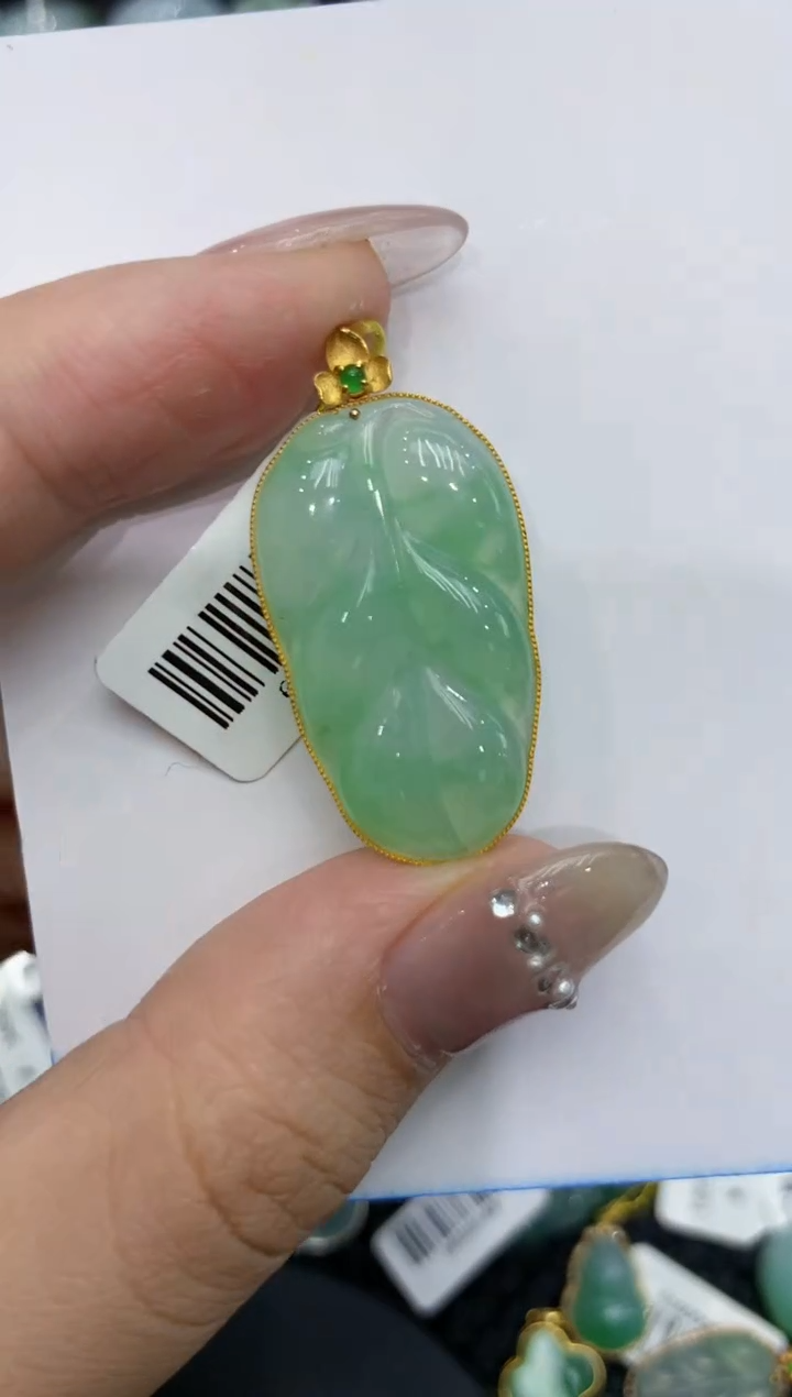 【闪购商品】翡翠颈饰18K金镶嵌222222222