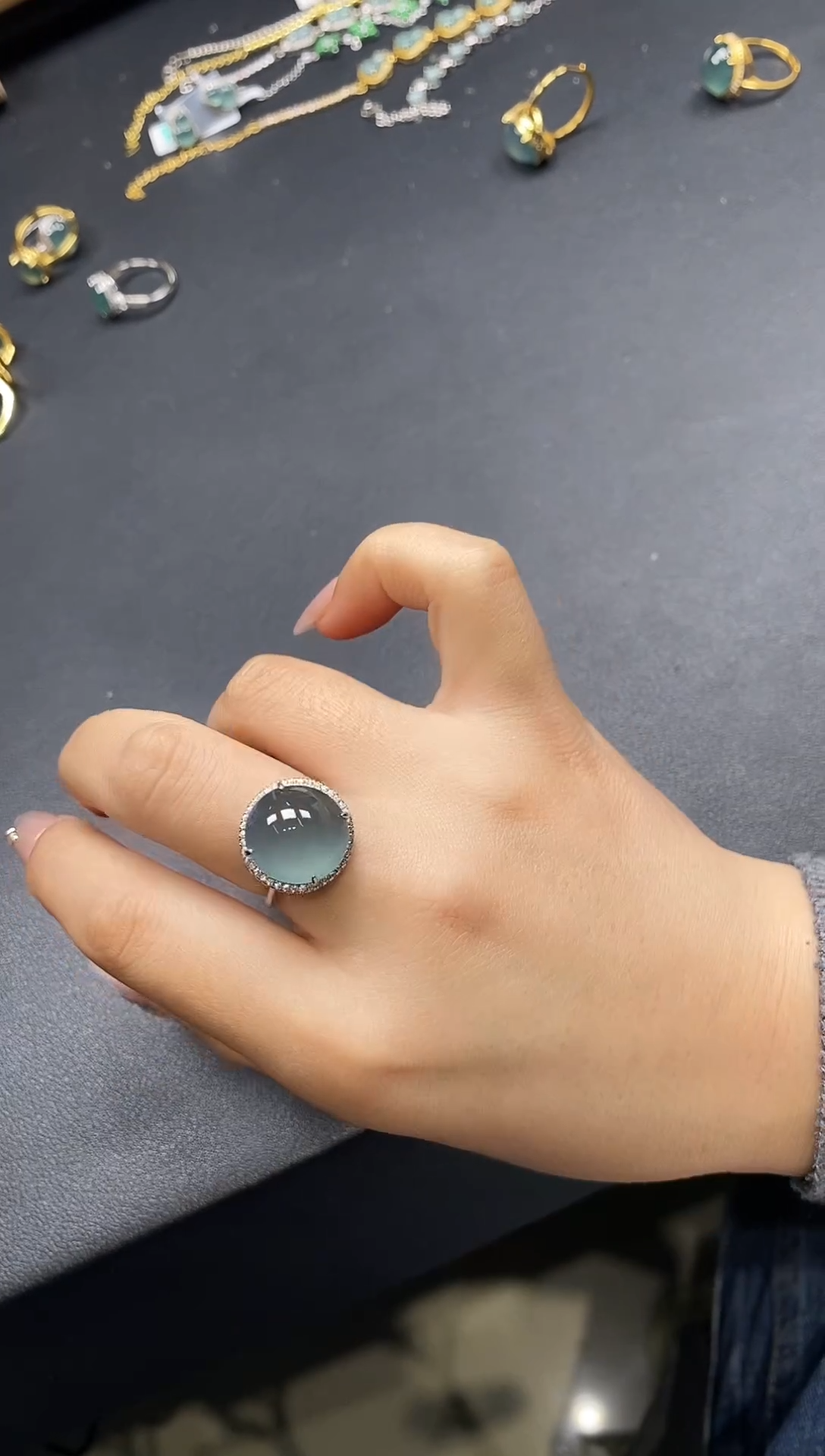 银S925镶嵌戒指翡翠111