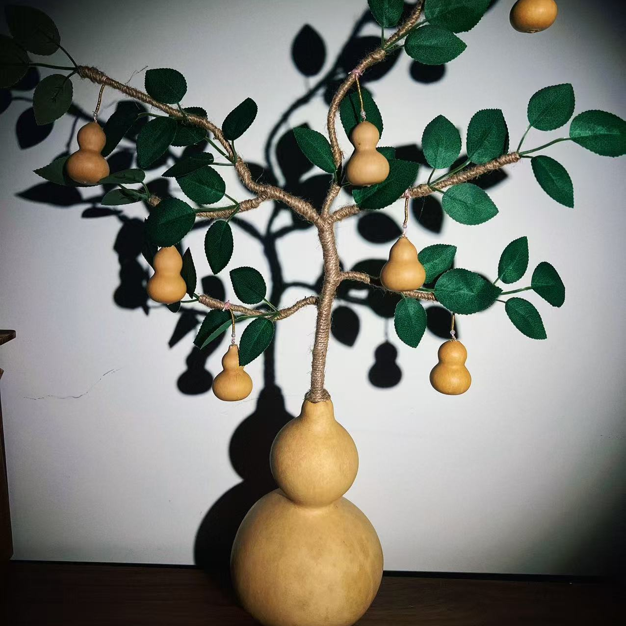 【希希葫芦小铺】纯手工编制迎客松造型葫芦工艺品家居室内创意摆件