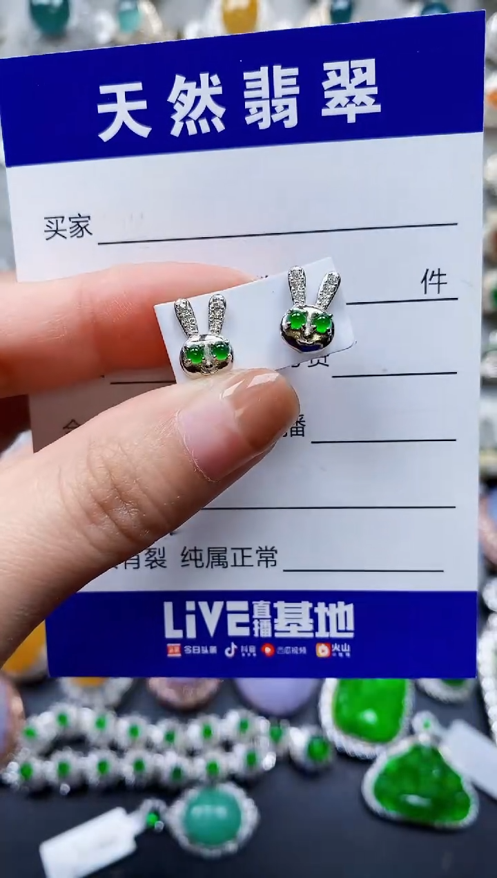 【闪购商品】翡翠耳饰银S925镶嵌0173