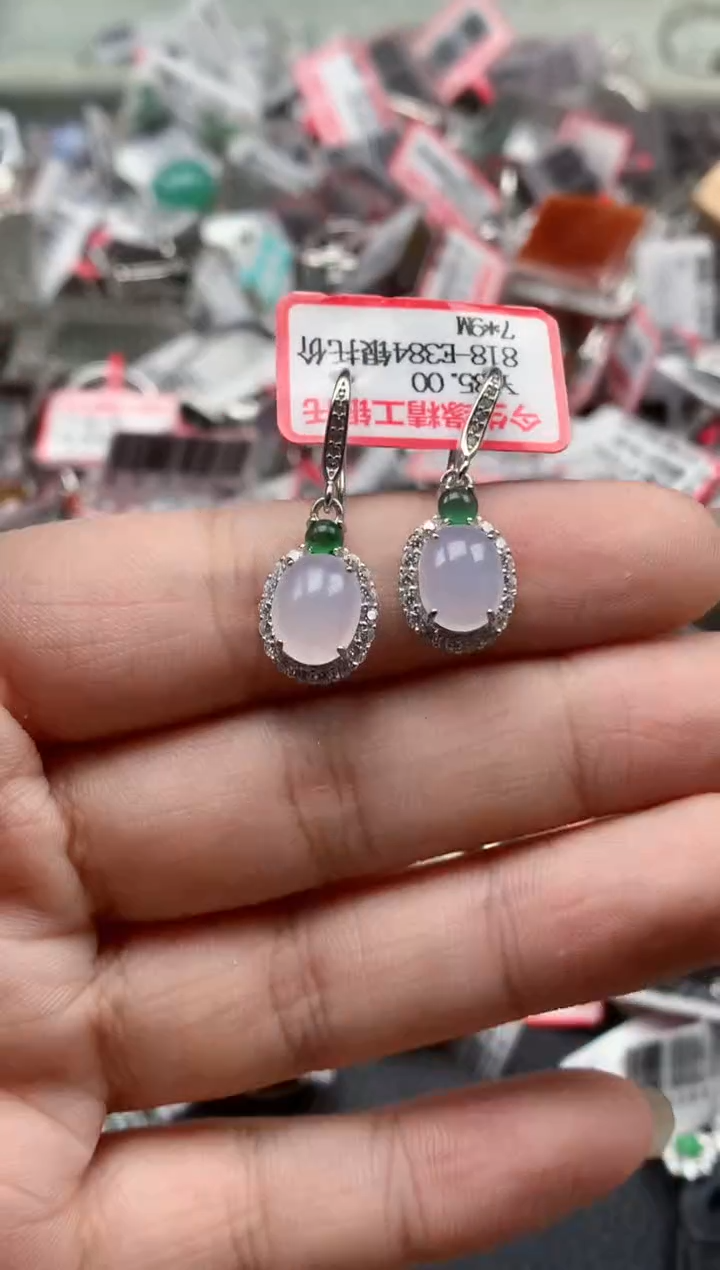 银S925镶嵌戒指翡翠天然A货缅甸翡翠