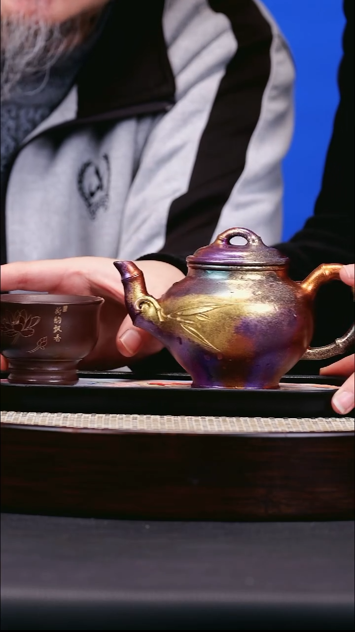 茶壶紫砂紫砂壶37  鎏金幻彩 报春 260cc