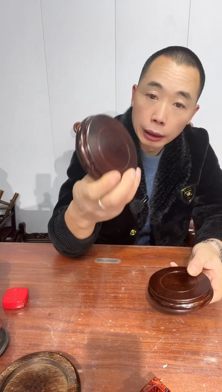 木买一送一非花整木黑圆11*12*2.6   独圆