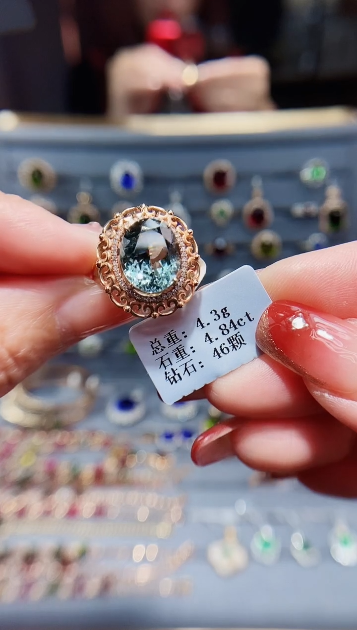 【闪购商品】碧玺戒指18K金镶嵌4.84.