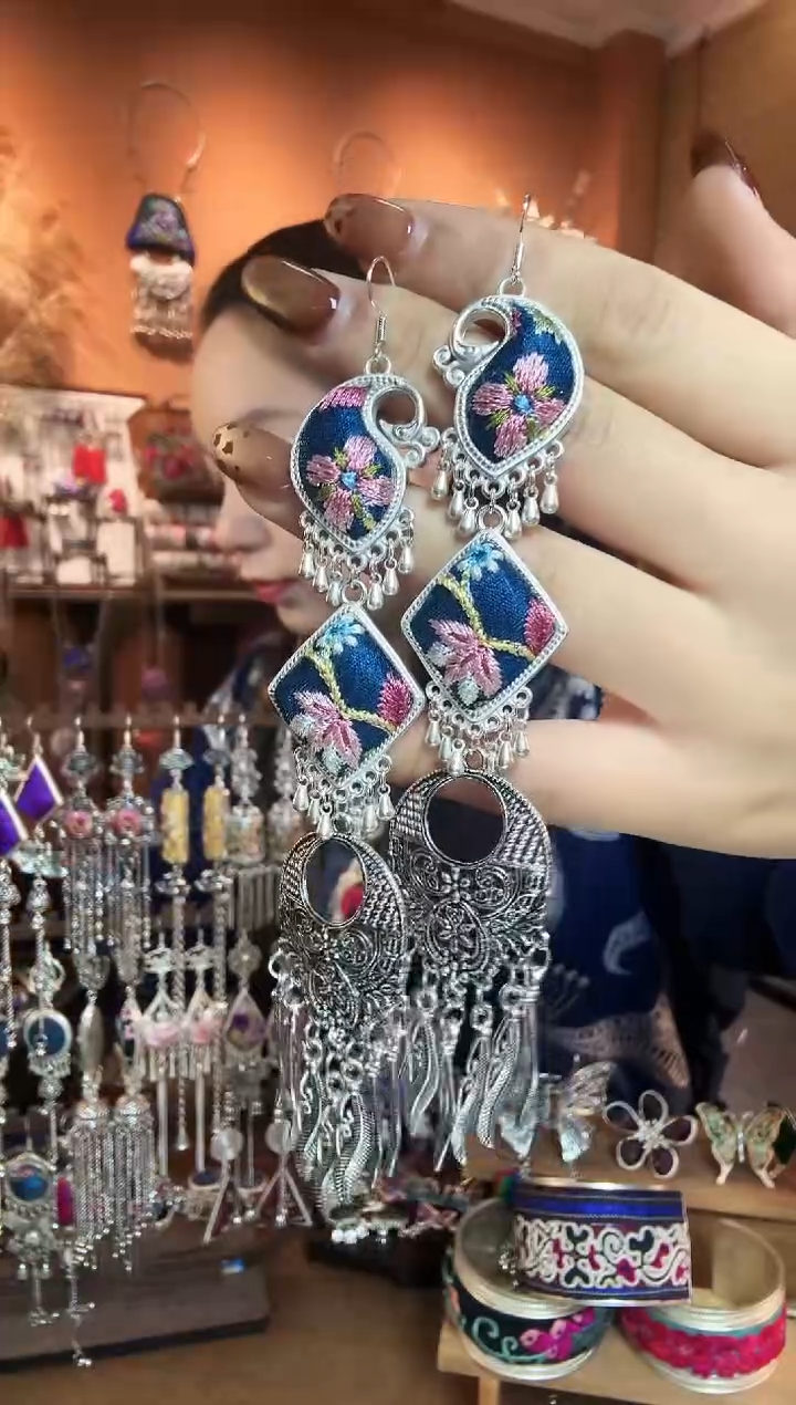 刺绣纯手工民族风耳环