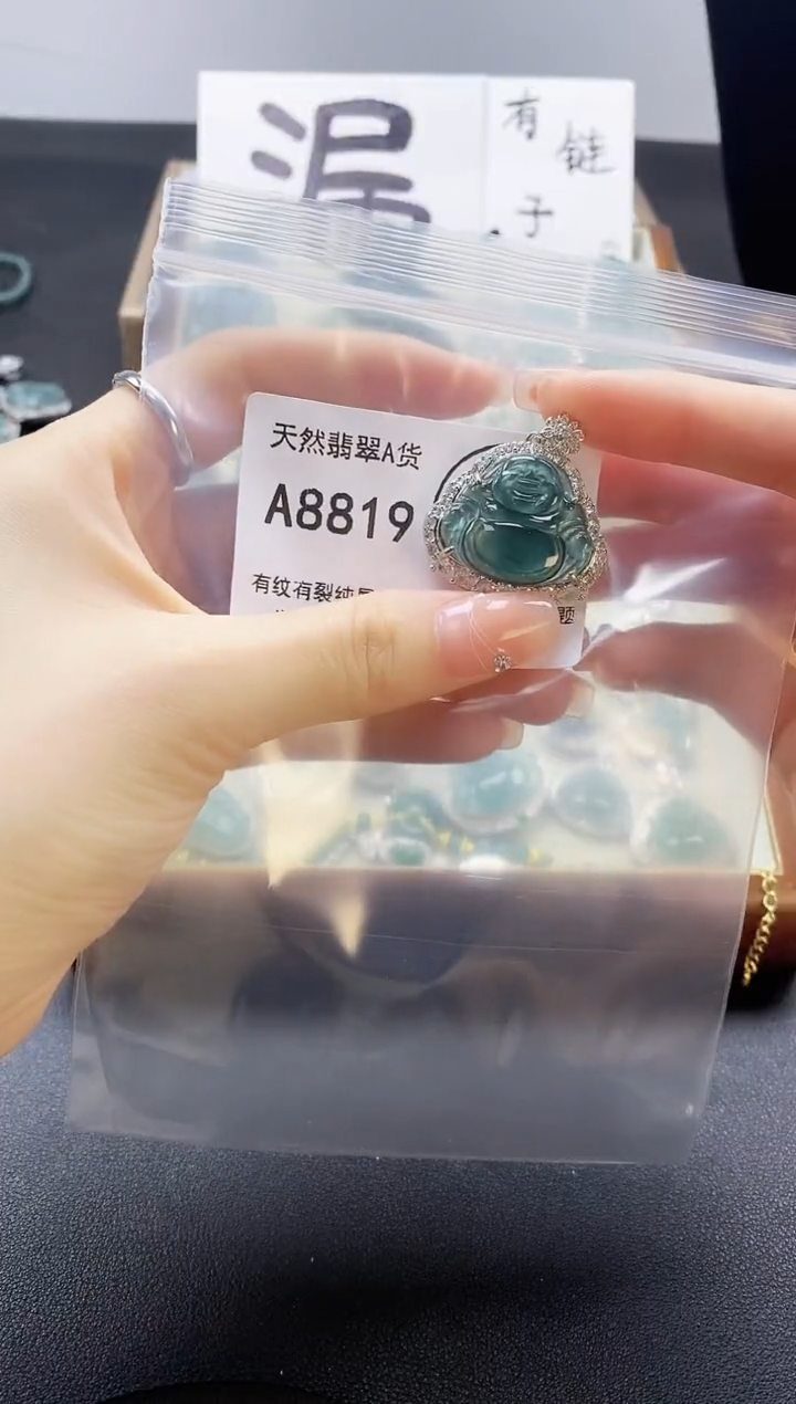 翡翠未镶嵌吊坠(赠链)天然翡翠A货