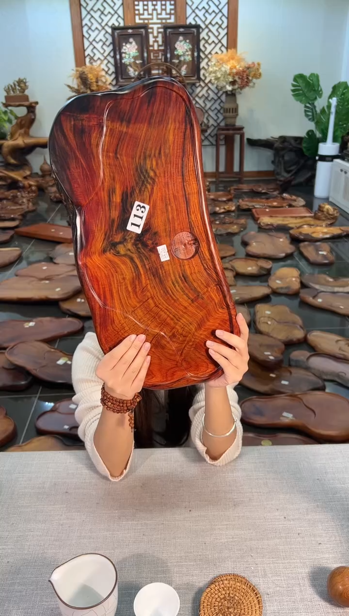 【闪购商品】交趾黄檀（大红酸枝）茶盘113